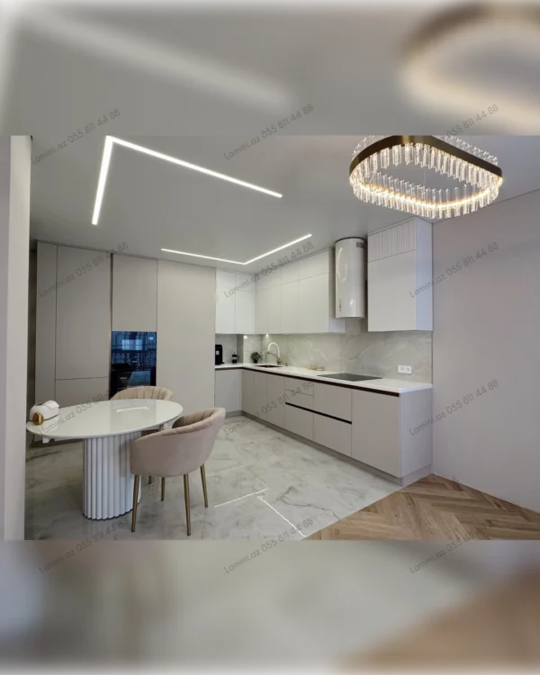Modern kitchen with elegant lighting