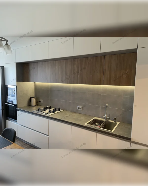 Modern kitchen with sleek design.
