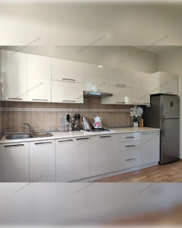 Modern kitchen with white cabinets