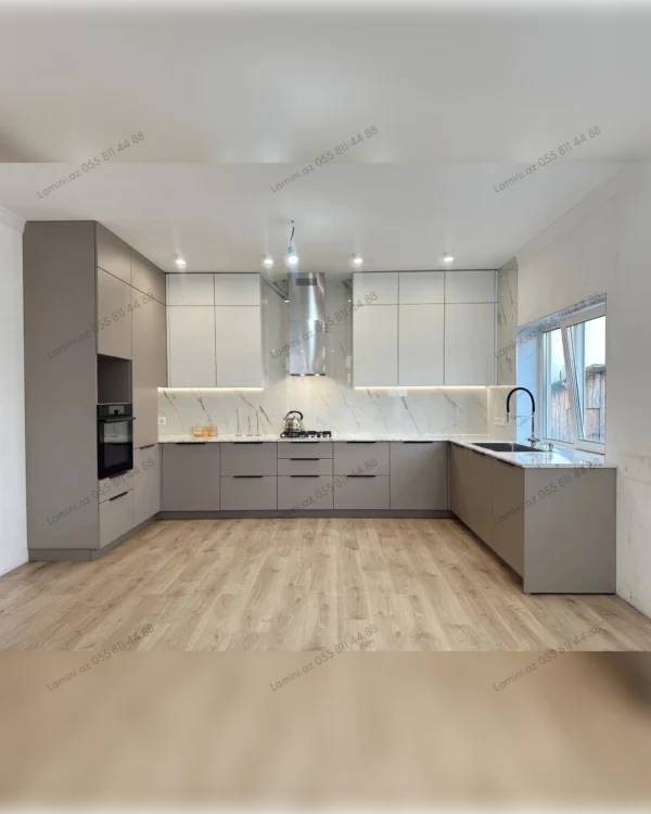 Modern kitchen with sleek design.